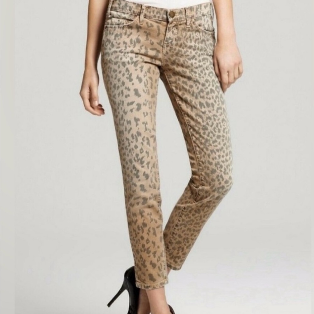 Current/Elliott The Stiletto Jeans in camel leopard print size 25